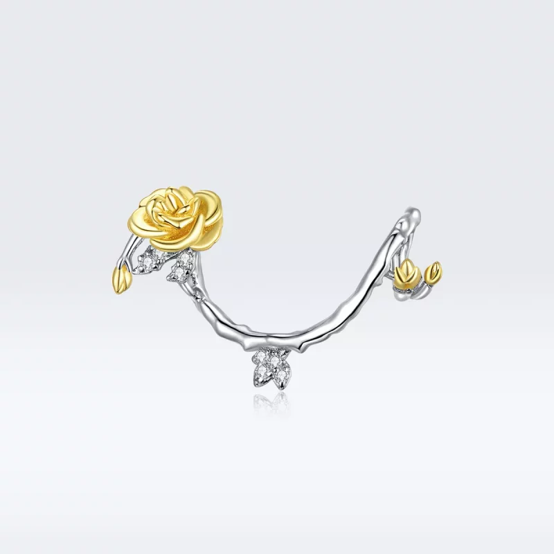 (imagen para) Charm Pandora estilo Vides de Rosas Bicolor de Dos Tonos - BSC322 - Ver 5