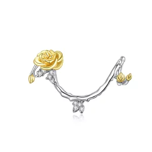 Charm Pandora estilo Vides de Rosas Bicolor de Dos Tonos - BSC322 (imagen para) Charm Pandora estilo Vides de Rosas Bicolor de Dos Tonos - BSC322