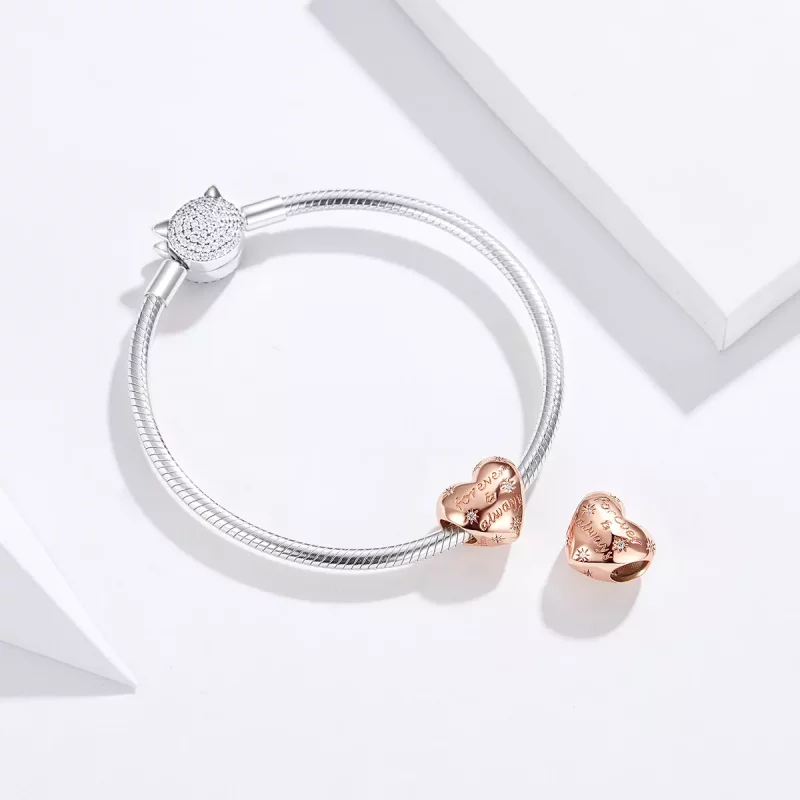 (imagen para) Charm Pandora Forever & Always en estilo oro rosa - SCC1223 - Ver 3