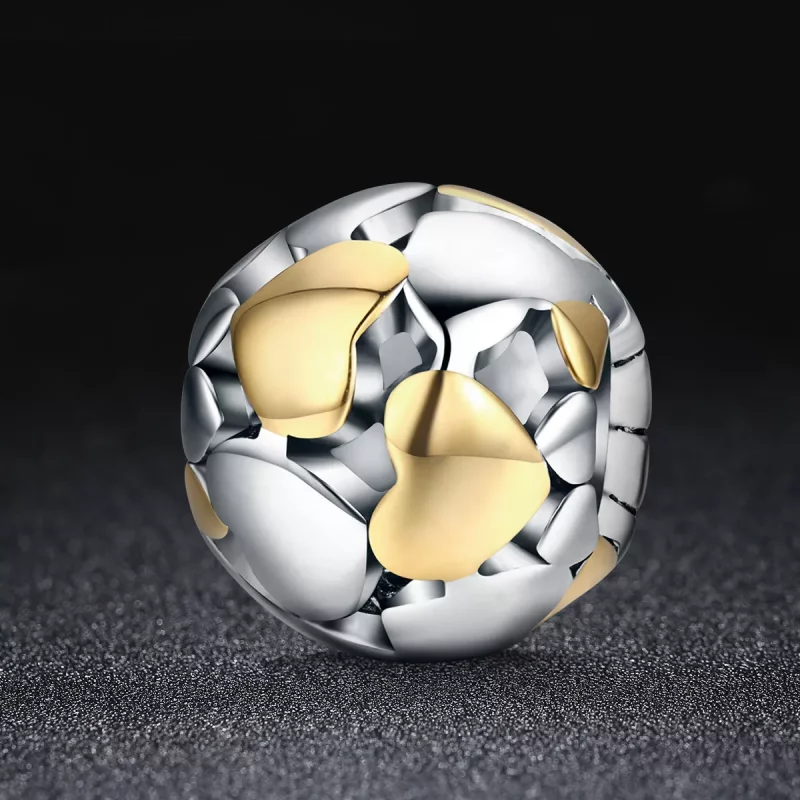 (imagen para) Charm Pandora Style bicolor de dos tonos "Mi corazón está brillante" - SCC537 - Ver 2