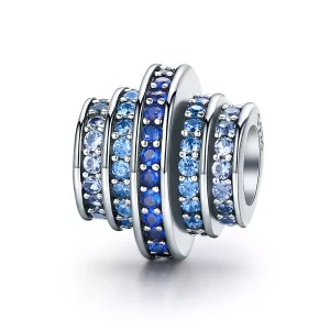 Charm Rítmico Azul Plateado al Estilo Pandora - SCC129 (imagen para) Charm Rítmico Azul Plateado al Estilo Pandora - SCC129