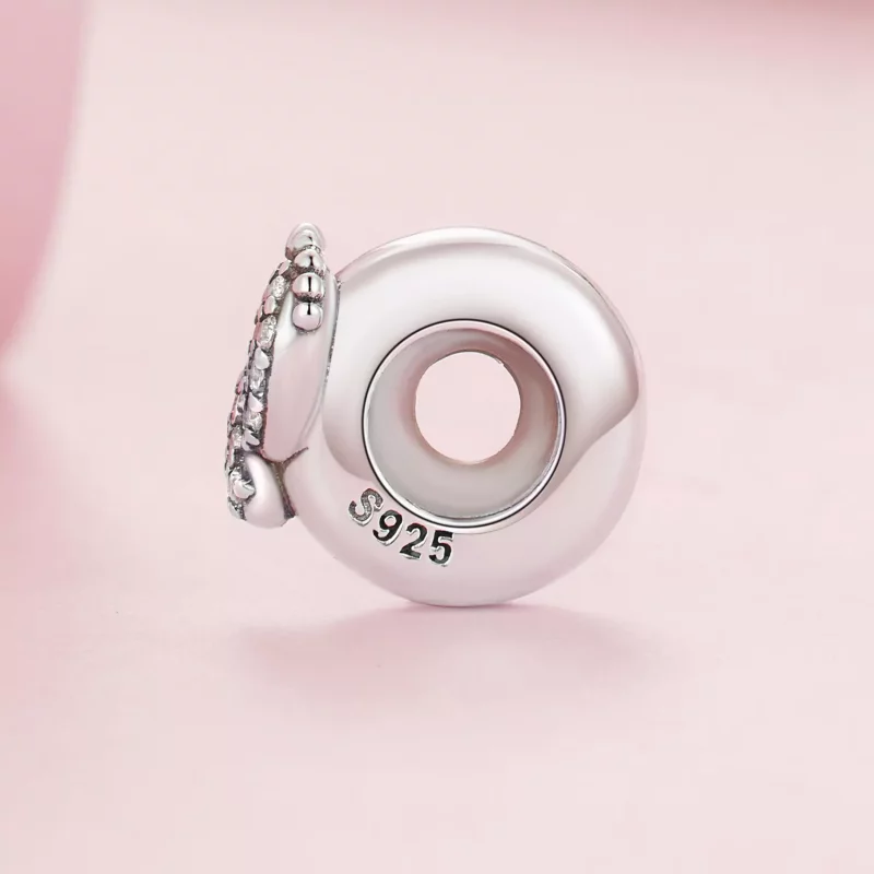 (imagen para) Charm separador con estilo Pandora de huellas de bebé - BSC688 - Ver 3
