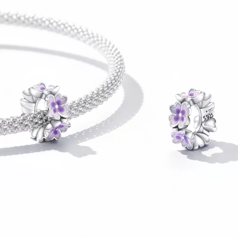 (imagen para) Charm separador estilo Pandora con flores - SCC2212 - Ver 4