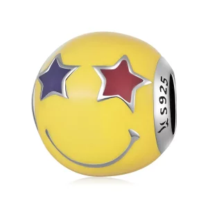 Charm Smiley Ojo de Estrella Estilo Pandora - SCC2190 (imagen para) Charm Smiley Ojo de Estrella Estilo Pandora - SCC2190
