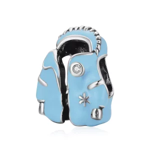 (imagen para) Charm tipo Pandora de chaqueta de plumas azul cielo - SCC1999