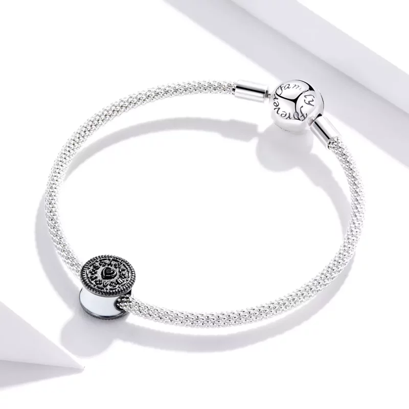 (imagen para) Charm tipo Pandora en plata con diseño de galleta sándwich - BSC352 - Ver 3