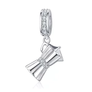 (imagen para) Colgante de cafetera plateada con estilo Pandora - SCC1287