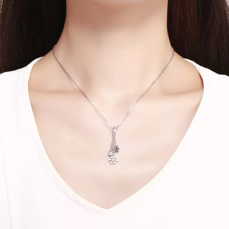 (imagen para) Colgante de Copo de Nieve de Plata al Estilo Pandora - SCC1020 - Ver 5