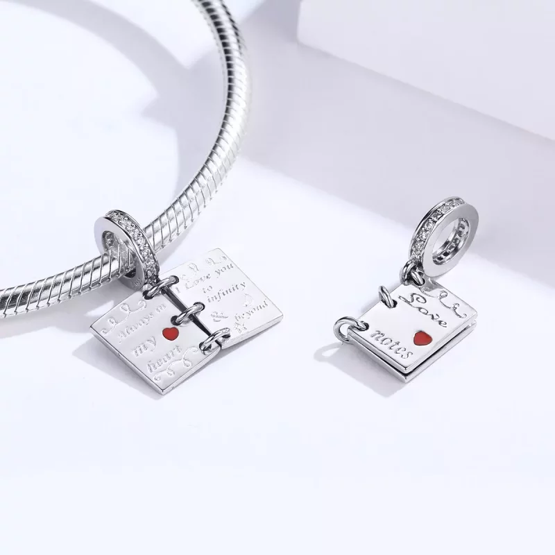 (imagen para) Colgante de letra de amor en estilo Pandora de plata - SCC1262 - Ver 4