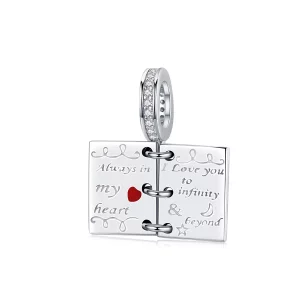 (imagen para) Colgante de letra de amor en estilo Pandora de plata - SCC1262