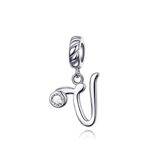 (imagen para) Colgante de letra V en plata estilo Pandora - SCC1183-V