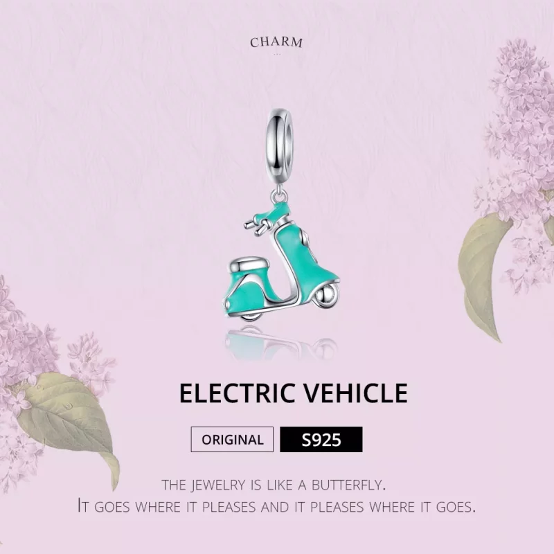 (imagen para) Colgante de plata estilo Pandora con forma de scooter - SCC1201 - Ver 2