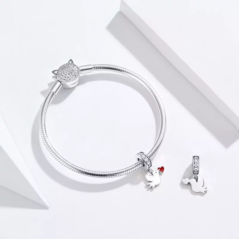 (imagen para) Dije colgante de plata estilo Pandora con mensajero de amor - SCC1227 - Ver 3