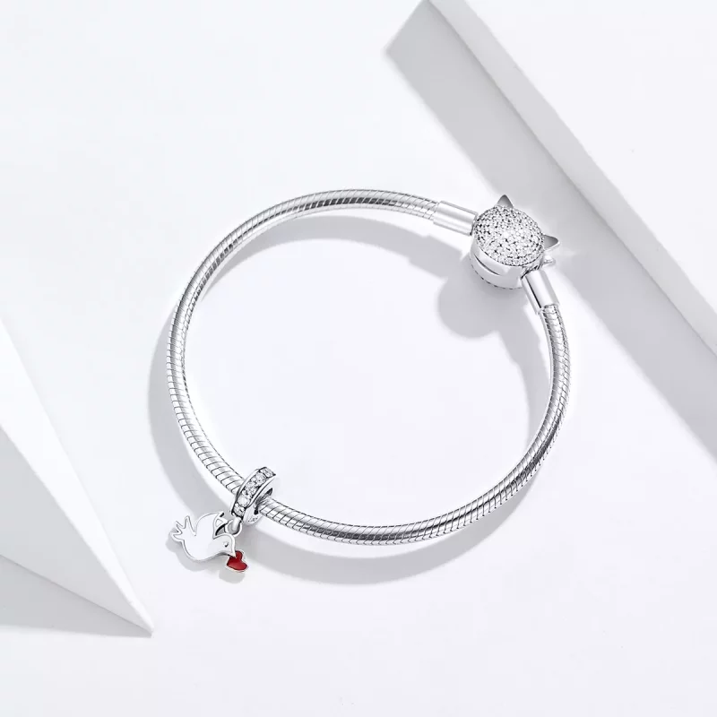 (imagen para) Dije colgante de plata estilo Pandora con mensajero de amor - SCC1227 - Ver 4