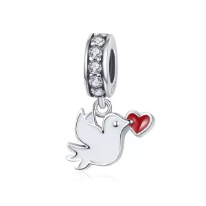 (imagen para) Dije colgante de plata estilo Pandora con mensajero de amor - SCC1227
