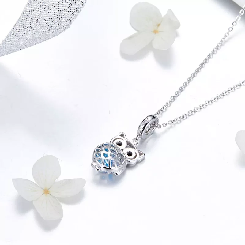 (imagen para) Dije de búho perpetuo de plata estilo Pandora - SCC1124 - Ver 4