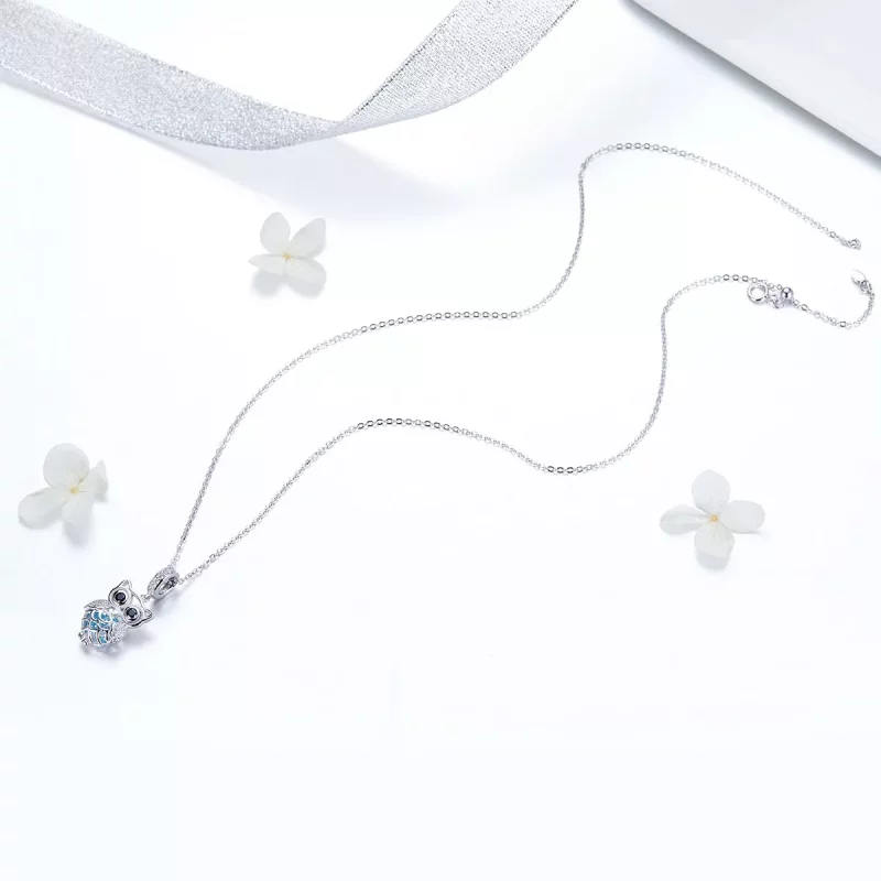 (imagen para) Dije de búho perpetuo de plata estilo Pandora - SCC1124 - Ver 5