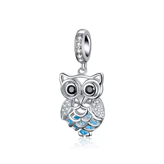 (imagen para) Dije de búho perpetuo de plata estilo Pandora - SCC1124