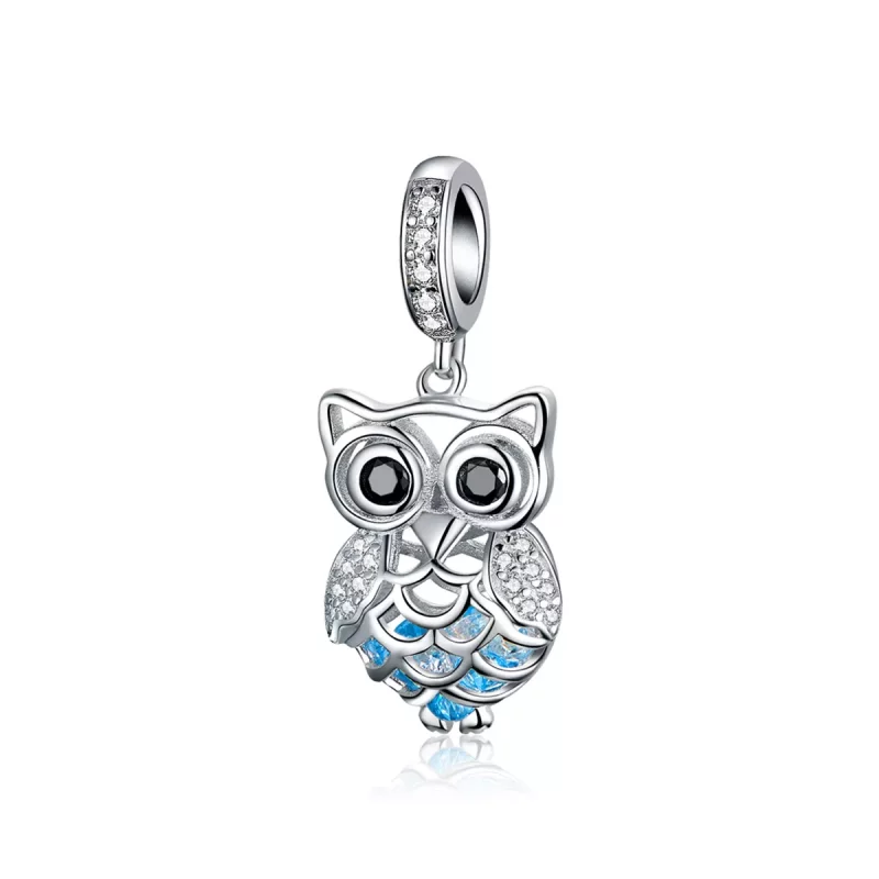 (imagen para) Dije de búho perpetuo de plata estilo Pandora - SCC1124
