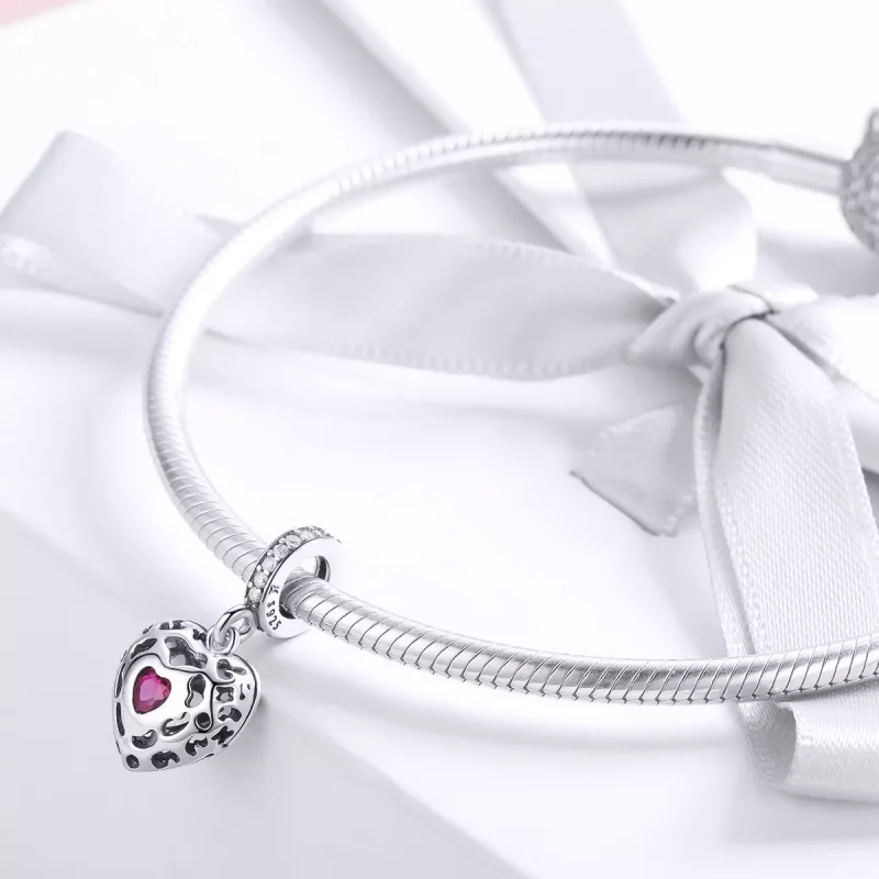 (imagen para) Dije de plata estilo Pandora con colgante de felicidad - SCC1007 - Ver 4