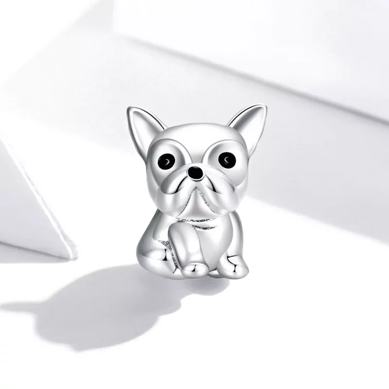 (imagen para) Encanto de Bulldog Francés lindo en plata estilo Pandora - SCC1599 - Ver 2