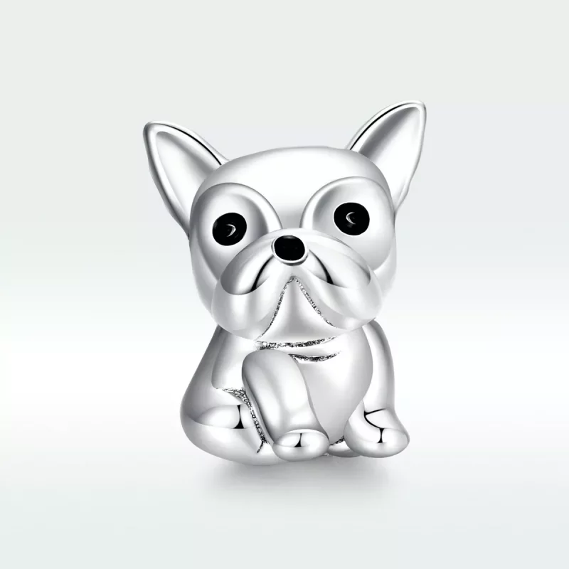 (imagen para) Encanto de Bulldog Francés lindo en plata estilo Pandora - SCC1599 - Ver 5