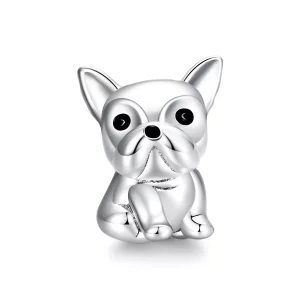 (imagen para) Encanto de Bulldog Francés lindo en plata estilo Pandora - SCC1599