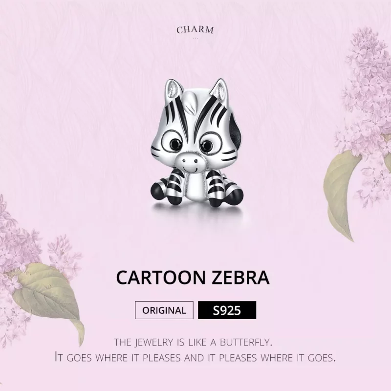 (imagen para) Encanto de Cebra de Estilo Pandora en Plata - BSC387 - Ver 6