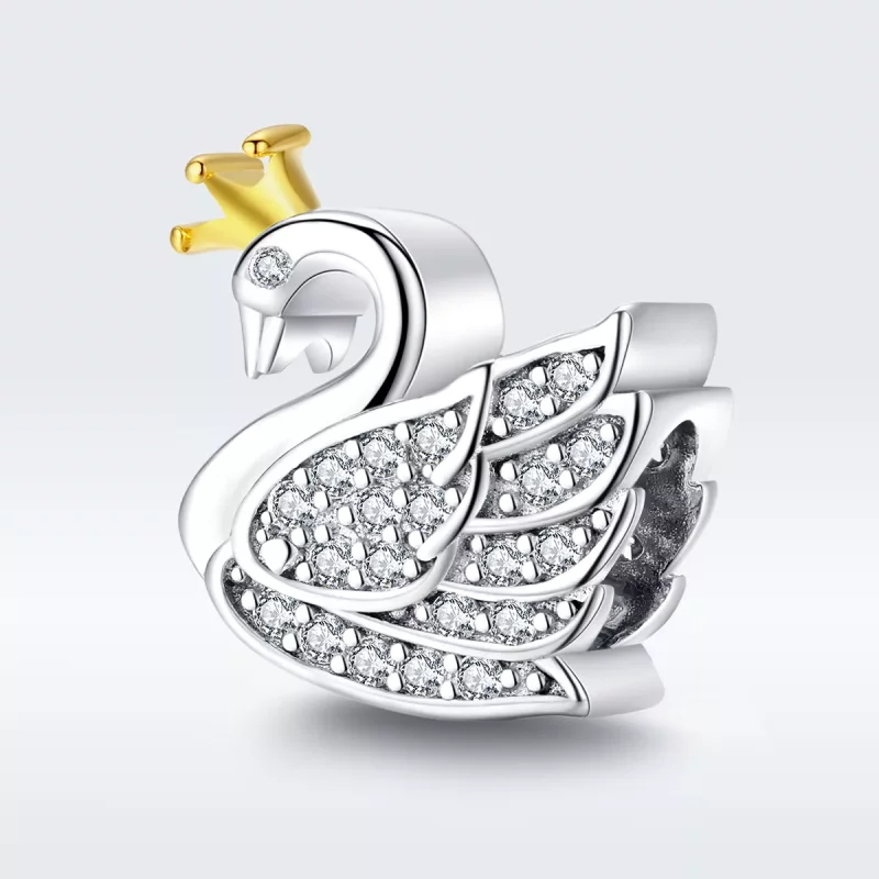 (imagen para) Encanto de Cisne Princesa de Dos Tonos Bicolor Estilo Pandora - SCC1343 - Ver 5