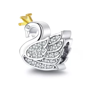 (imagen para) Encanto de Cisne Princesa de Dos Tonos Bicolor Estilo Pandora - SCC1343