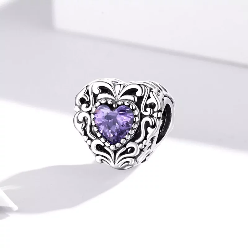 (imagen para) Encanto de corazón misterioso estilo Pandora - SCC1929 - Ver 2