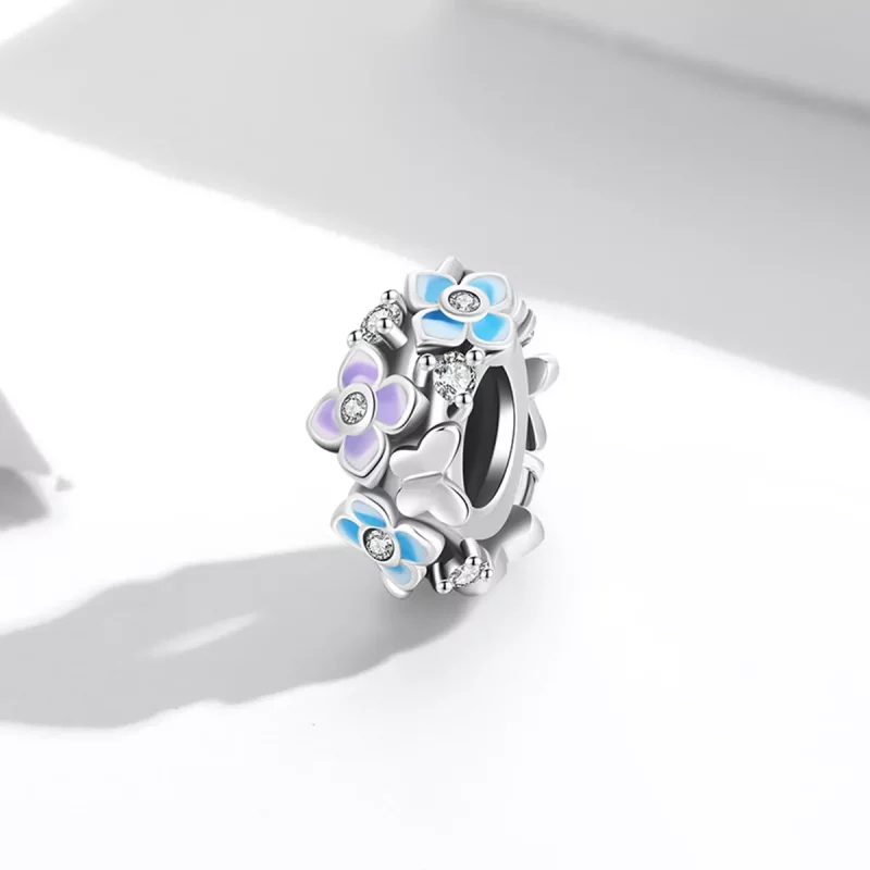 (imagen para) Encanto de estilo Pandora con mariposa y flor de amor - SCC2063 - Ver 2