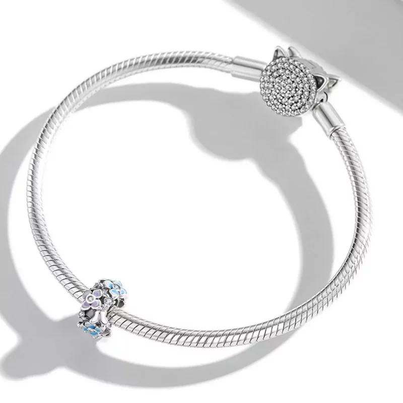 (imagen para) Encanto de estilo Pandora con mariposa y flor de amor - SCC2063 - Ver 3