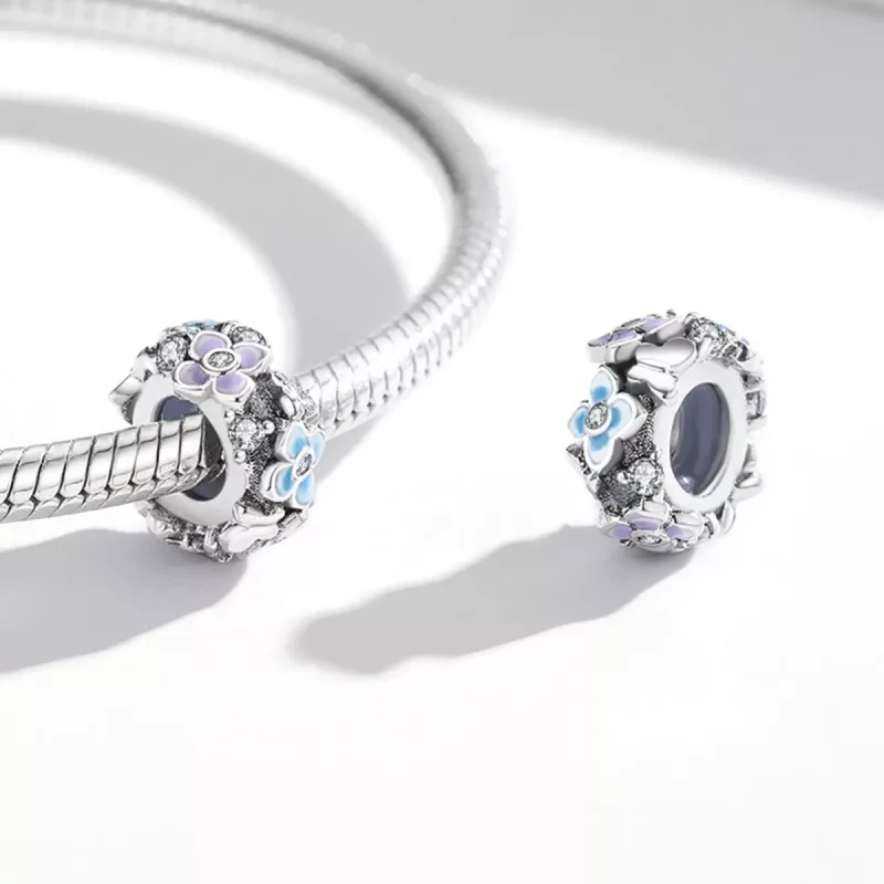 (imagen para) Encanto de estilo Pandora con mariposa y flor de amor - SCC2063 - Ver 4