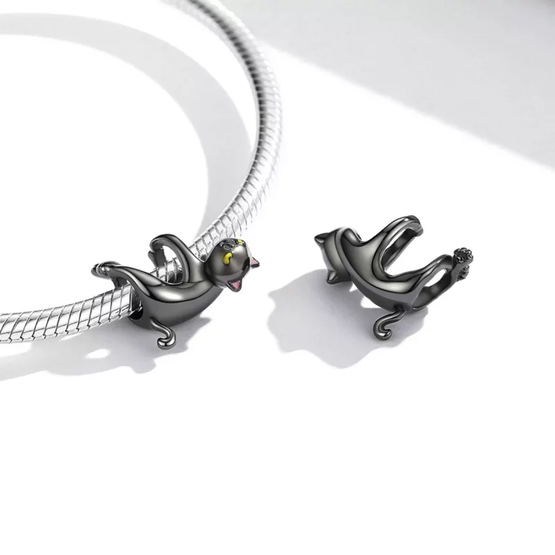 (imagen para) Encanto de gato negro lindo estilo Pandora - BSC520 - Ver 4