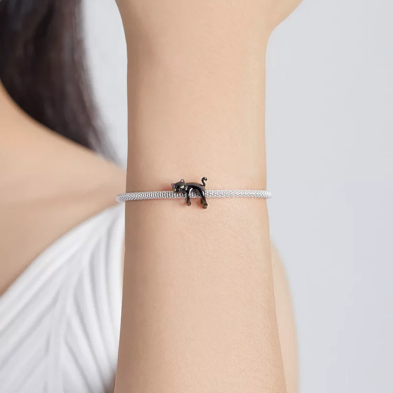 (imagen para) Encanto de gato negro lindo estilo Pandora - BSC520 - Ver 5