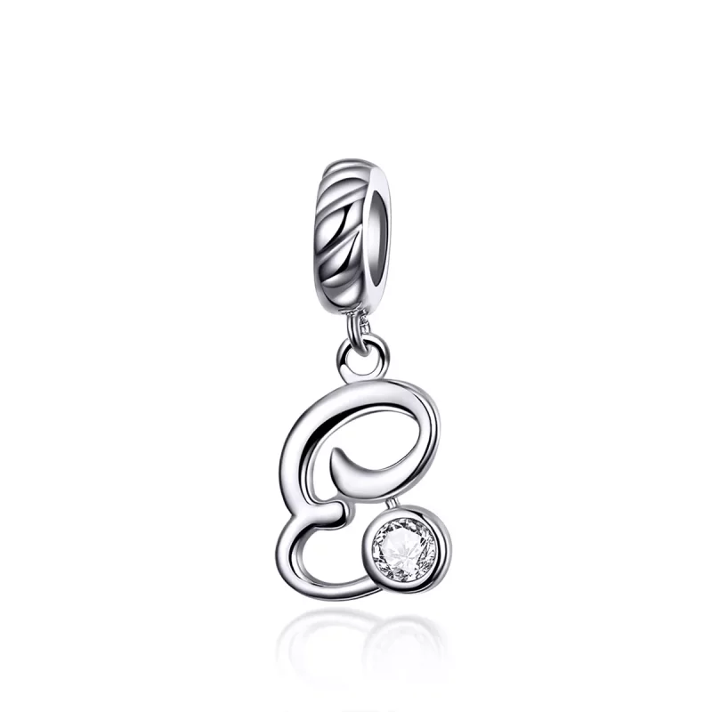 (imagen para) Encanto de letra E en plata estilo Pandora - SCC1183-E
