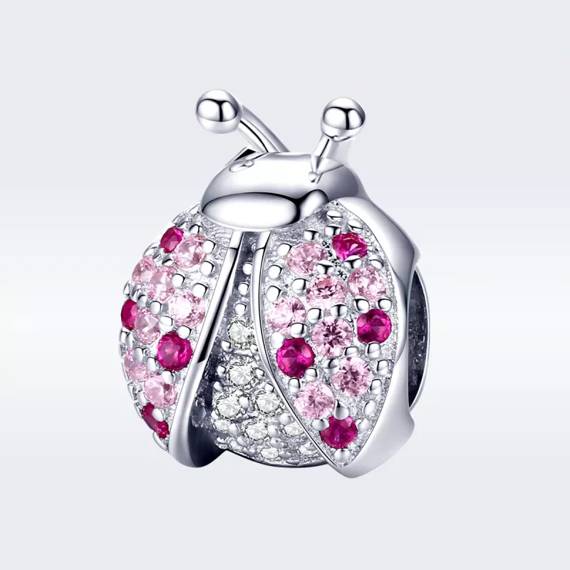 (imagen para) Encanto de mariquita plateado estilo Pandora - SCC1120 - Ver 3