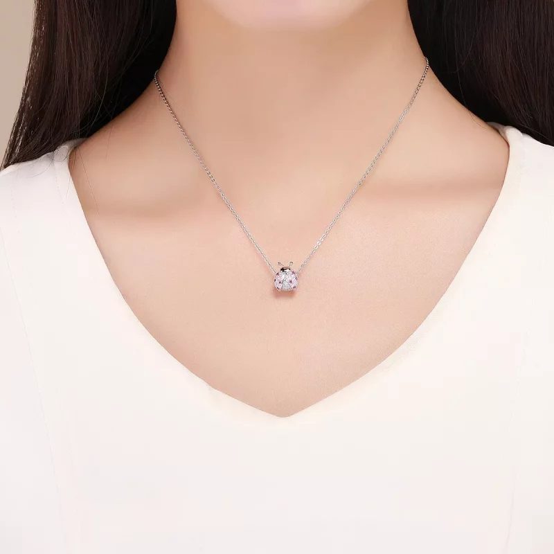 (imagen para) Encanto de mariquita plateado estilo Pandora - SCC1120 - Ver 4