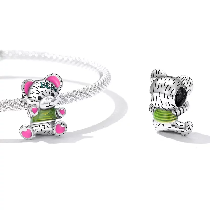 (imagen para) Encanto de muñeca de osito estilo Pandora con colores neón - SCC2231 - Ver 4
