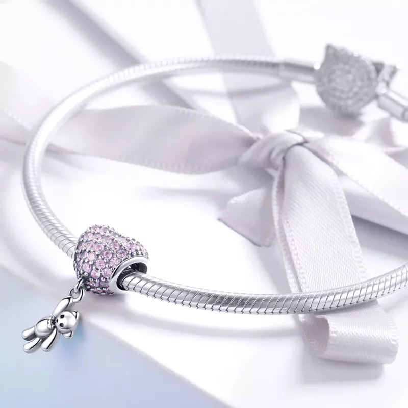 (imagen para) Encanto de Oso y Globo de Plata al estilo Pandora - SCC1054 - Ver 3