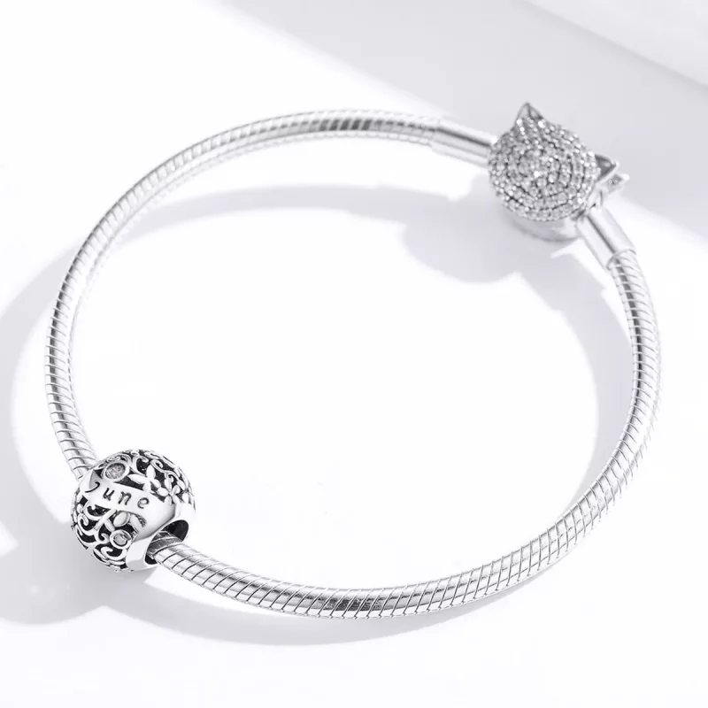 (imagen para) Encanto de Piedra de Nacimiento de Junio de Estilo Pandora en Plata - SCC1385-6 - Ver 2
