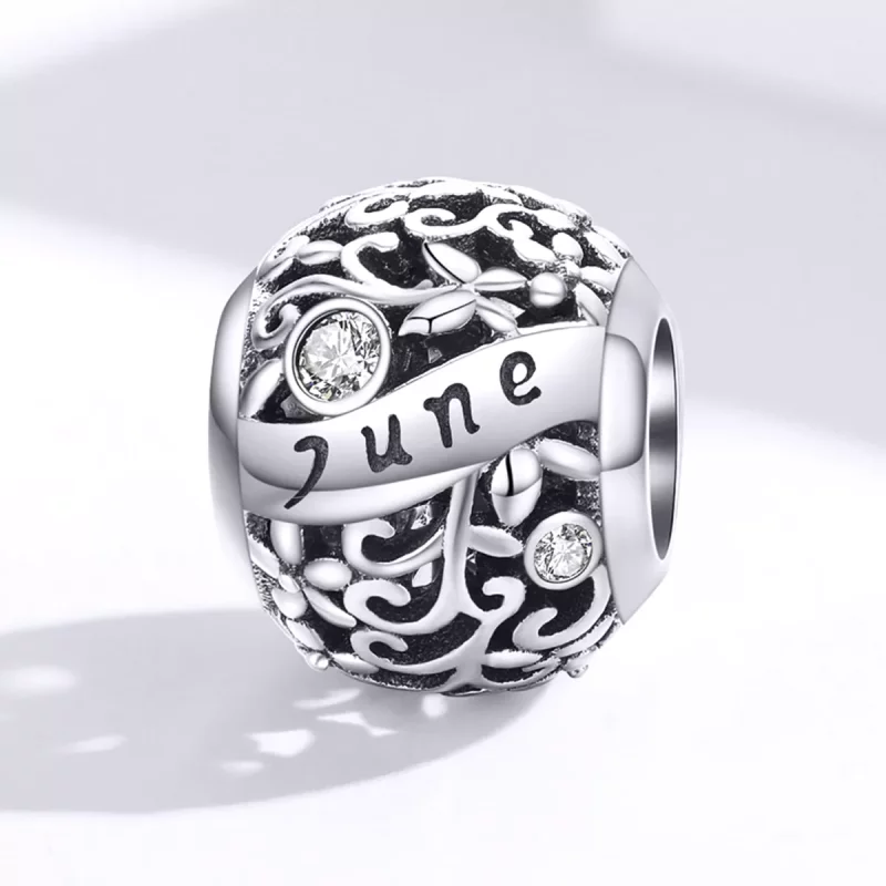 (imagen para) Encanto de Piedra de Nacimiento de Junio de Estilo Pandora en Plata - SCC1385-6 - Ver 4