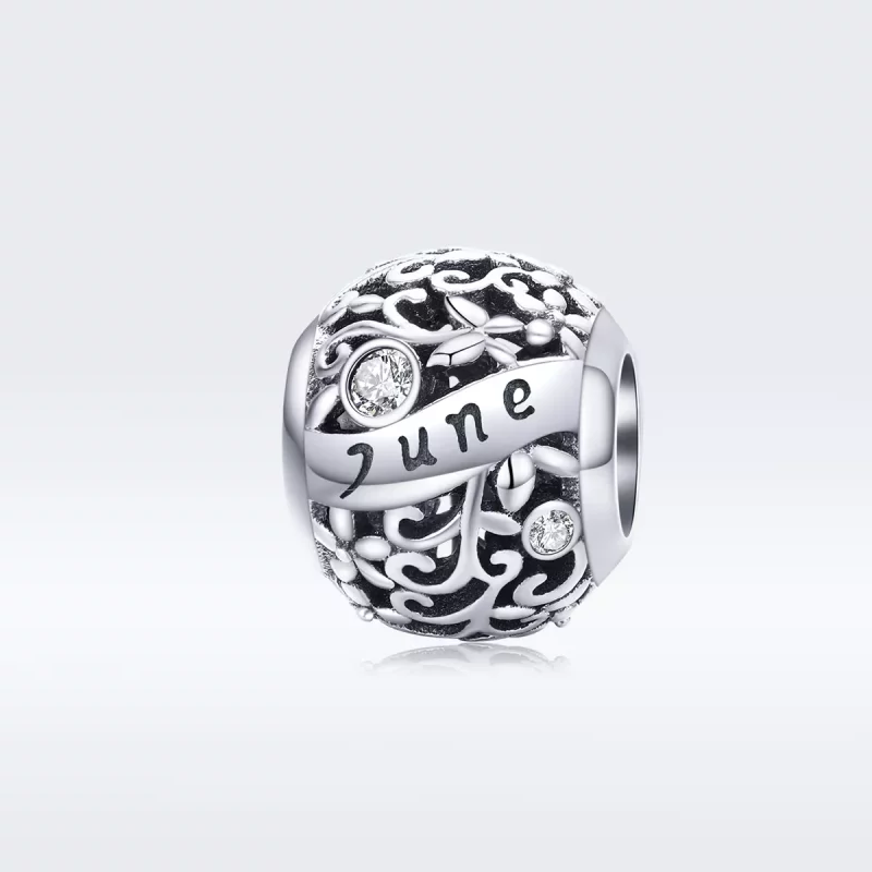 (imagen para) Encanto de Piedra de Nacimiento de Junio de Estilo Pandora en Plata - SCC1385-6 - Ver 5