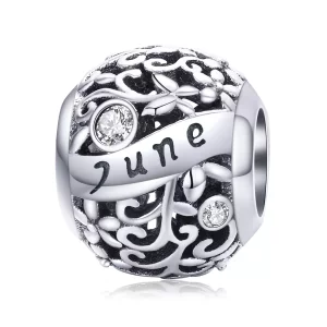 (imagen para) Encanto de Piedra de Nacimiento de Junio de Estilo Pandora en Plata - SCC1385-6