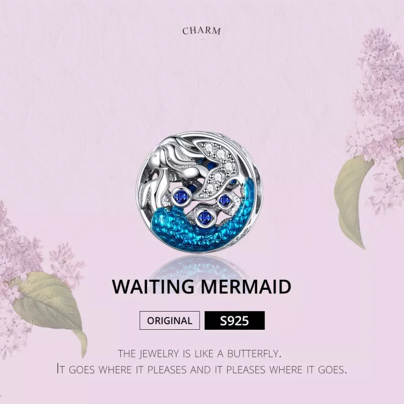 (imagen para) Encanto de Plata al estilo de Pandora Esperando a la Sirena - SCC1209 - Ver 2