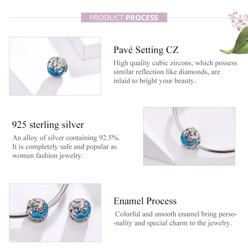 (imagen para) Encanto de Plata al estilo de Pandora Esperando a la Sirena - SCC1209 - Ver 4