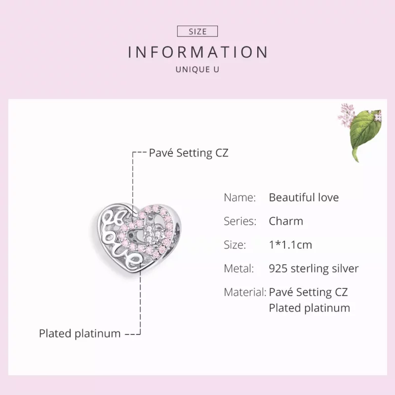 (imagen para) Encanto de Plata Estilo Pandora "Amor por la Vida" - SCC1301 - Ver 3