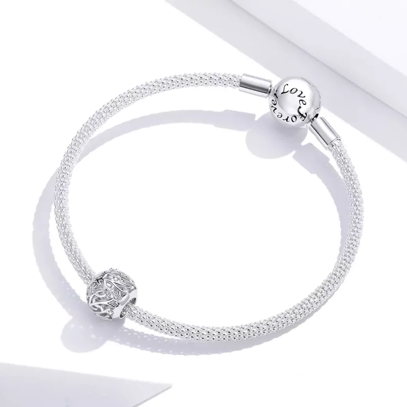 (imagen para) Encanto de plata estilo Pandora con diseño de vid - BSC256 - Ver 3