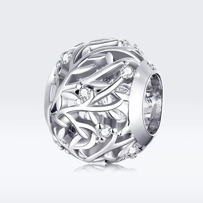 (imagen para) Encanto de plata estilo Pandora con diseño de vid - BSC256 - Ver 5
